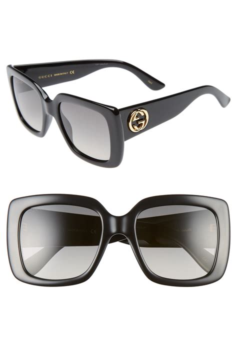 gucci 50mm square sunglasses|gucci 53mm designer sunglasses.